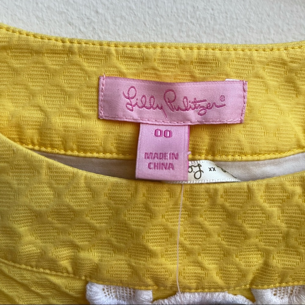 NWT Lilly Pulitzer Jacqueline Yellow Embroidered Lace Applique Dress resort - Picture 10 of 10
